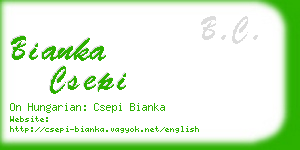 bianka csepi business card